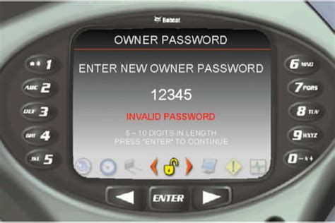 bobcat skid steer default password|Bobcat Password Override: How to Reset Keyless Model.